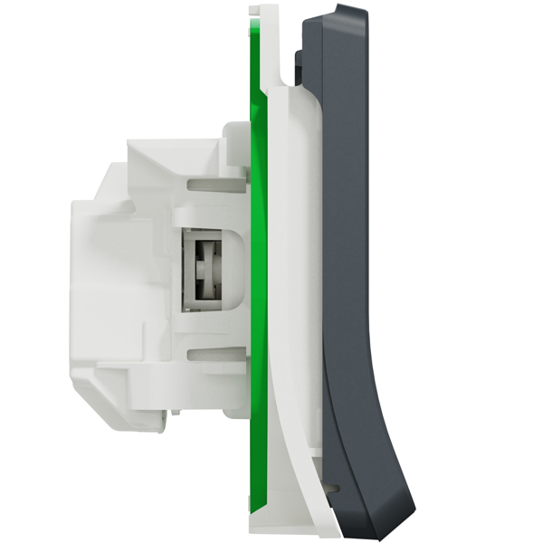 Prise de courant 2P+T Schneider Mureva Styl - IP55 - IK08 - gris anthracite - 16A 250V