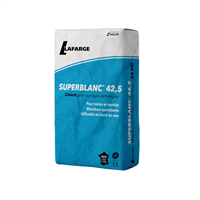 Ciment blanc pour ouvrages esthétiques - Superblanc 42,5N CE NF - Sac de 25 kg
