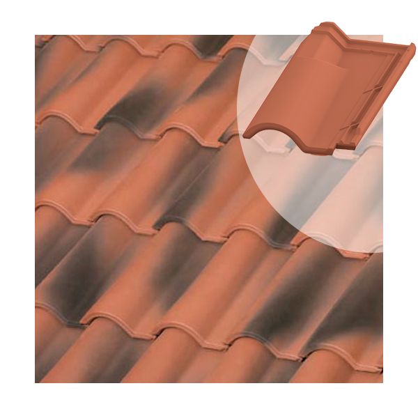 Tuile chatière en terre cuite TB-12 Tejas Borja - coloris Nature rouge vieillie - 440 MM x 260 MM
