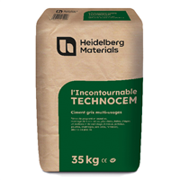 Ciment gris multi-usages l'Incontournable Technocem - CEMII/B-L 32,5R - Sac de 35,0 KG