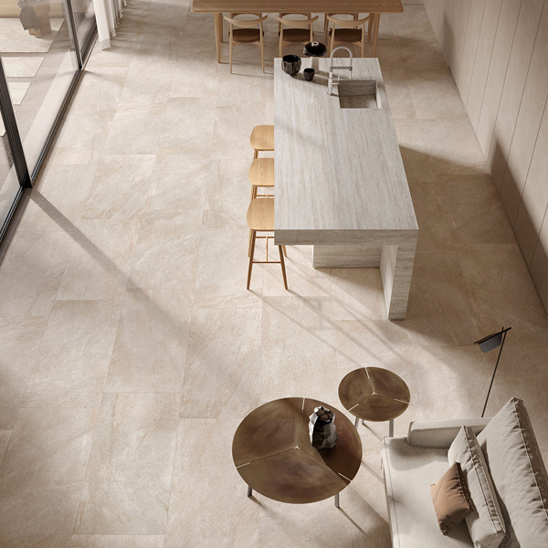 Carrelage sol intérieur antidérapant effet pierre en grès cérame rectifié - Geostone GRIP - 30,0 CM x 60,0 CM - ép. 9,00 MM - Perla