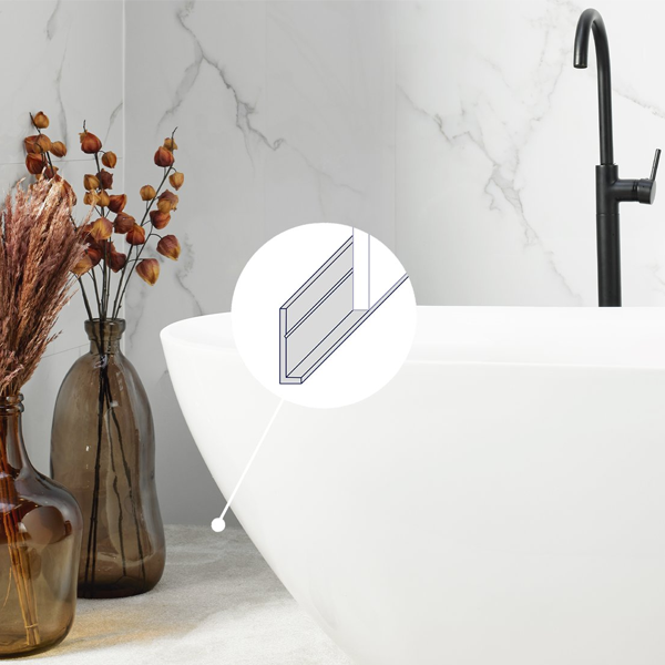 Profilé de départ en L Gerflor pour dalle et panneau mural Revela - alu - 20,1 MM x 5,4 MM - long. 2,60 M