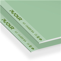 Plaque de plâtre BA13 hydrofuge PLADUR H1 13 - 2,50 m x 0,6 m - ép. 12.5 mm