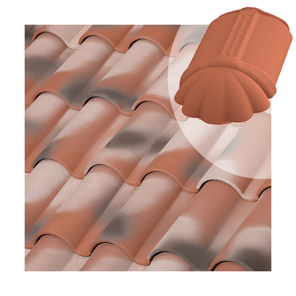 About d'arêtier circulaire Tejas Boja - tuile mécanique et canal - coloris Nature Manoir - 430 MM x 200 MM