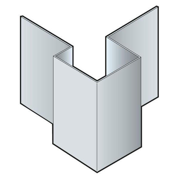 Profil d'angle extérieur asymétrique pour bardage Cedral Lap - Aluminium laqué Vanille C02 - longueur 3,00 M