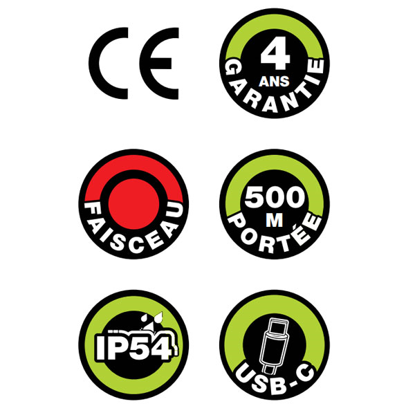 Laser rotatif horizontal à faisceau rouge avec inclinaison manuelle sur 2 axes - Edia R-500 H-IM - IP54 - portée 500 m