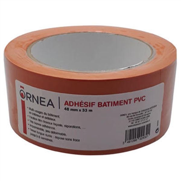 Ruban adhésif PVC orange Ornea multi-usages 48 mm x 33 mètres 448554