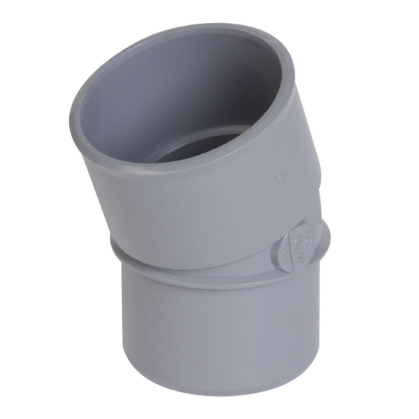 Coude 20° à coller pour évacuation des eaux - Raccord mâle-femelle - Diamètre Ø 50 mm - PVC - Gris