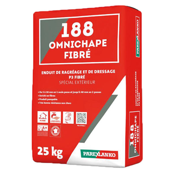 Enduit de ragréage et de dressage - 188 OMNICHAPE FIBRÉ Classé P3 - 5 à 40 mm - Sac de 25 KG