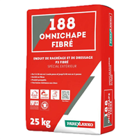 Enduit de ragréage et de dressage - 188 OMNICHAPE FIBRÉ Classé P3 - 5 à 40 mm - Sac de 25 KG