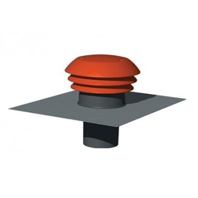 Chapeau de ventilation toiture pour tuile ou ardoise - Diamètre 125 mm - Couleur tuile
