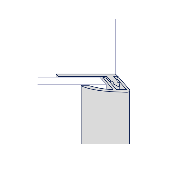 Profilé de bordure à clipser Gerflor pour dalle et panneau mural Revela - alu - 15,0 MM x 6,3 MM - long. 2,60 M