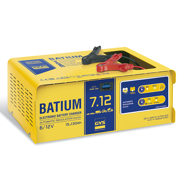 Chargeur de batterie Batium 7-12 6/12V 230V 105W : GYS 024496