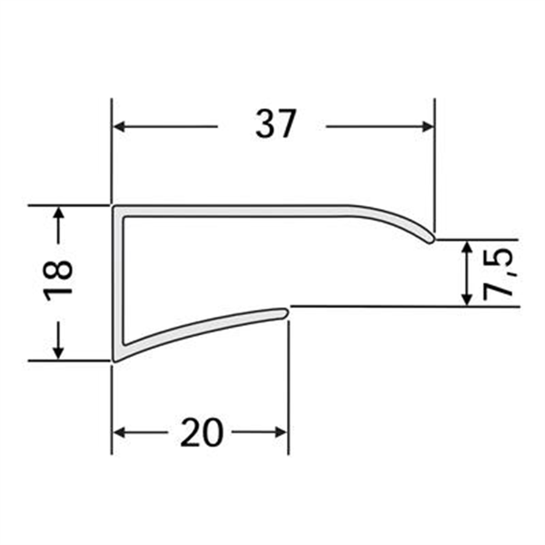 PROFILE FINITION PETIT RECOUVREMENT 4M NOIR