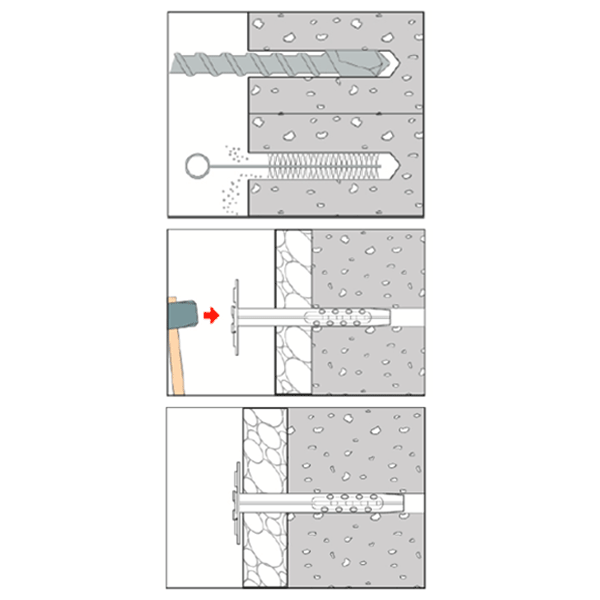 Cheville à frapper Métal-Iso L300mm isolant souple et rigide d'épaisseur 250mm - Boîte de 250