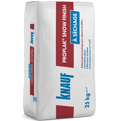 Enduit à séchage Knauf Proplak Snow Finish pour jontoiement, finition et ratissage de plaque de plâtre - 25,0 KG
