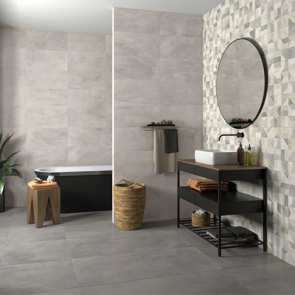 Carrelage sol intérieur grès émaillé effet béton Edilis Salvador - 45,0 CM x 45,0 CM - ép. 8,5 MM - Anthracite