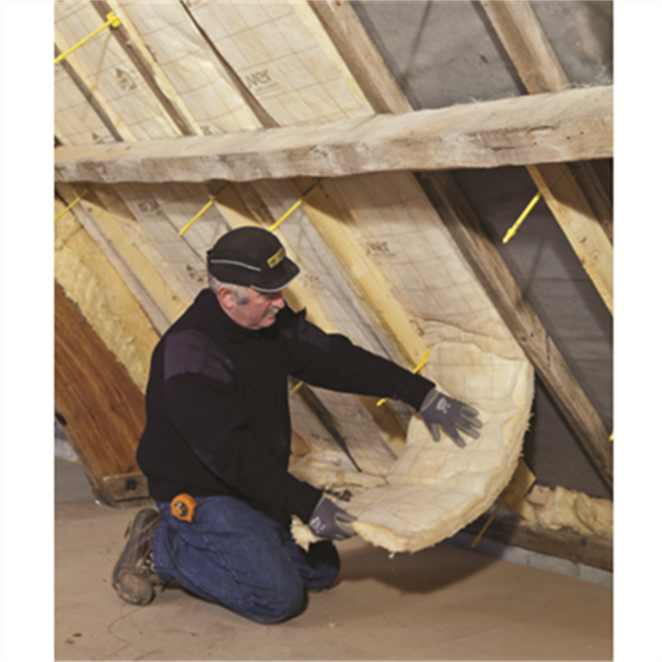 Rouleau laine de verre pour combles aménagés - Isoconfort 32 Isover - R=4,35 m².K/W - 2,70 M x 1,20 M - ép.140 MM