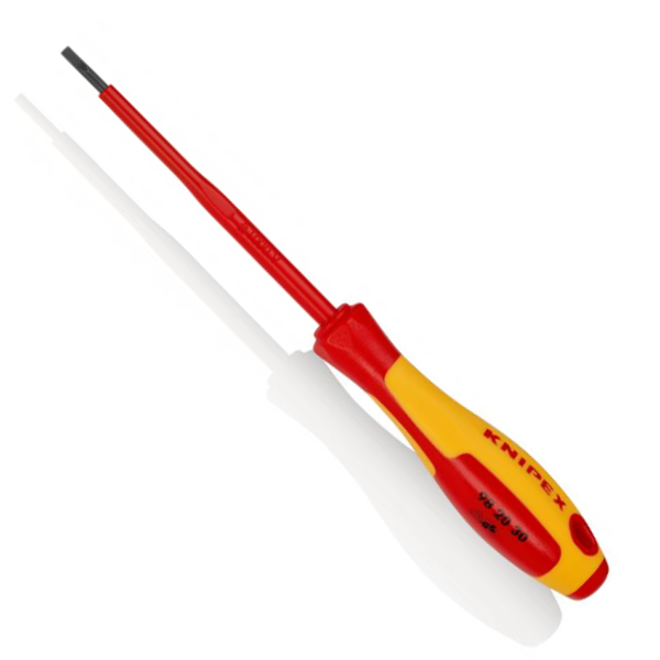 Tournevis plat Knipex isolé 1000 Volt - vis à fente - lame 3 mm - Longueur 202 mm