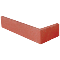 Plaquette d'angle de parement mural en terre cuite lisse Terreal PL12 Rouge - 22 CM x 10,5 CM x 14 / 50 MM