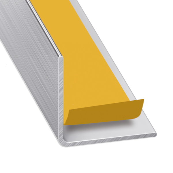Cornière d'angle adhésive PVC coloris Inox - 20 x 20 mm - longueur 2.6 m