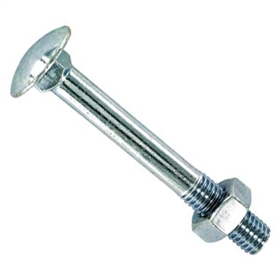 Boulon TRCC tête collet carré avec écrou - acier zingué - M10 x 120 mm - boîte de 15