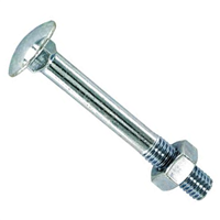 Boulon TRCC tête collet carré avec écrou - acier zingué - M10 x 120 mm - boîte de 15