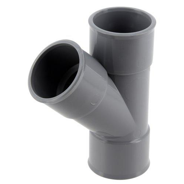 Culotte simple femelle/femelle Nicoll - Diamètre 32 mm - Degré angle 45° - À coller - PVC - Gris