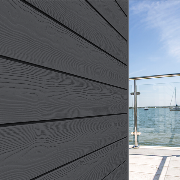 Lame de bardage en fibres-ciment Cedral Click finition relief - 186 MM x 12,00 MM - L. 3,60 M - Gris ardoise C18