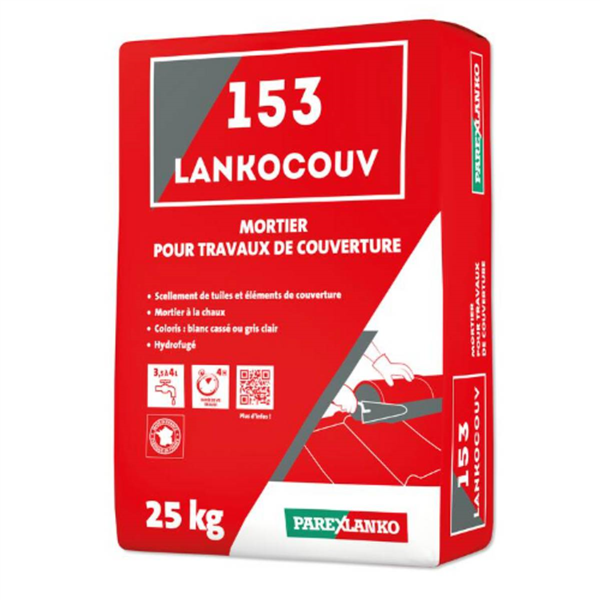 MORT.BAT.LKCOUV BLANC 153 SAC 25KG