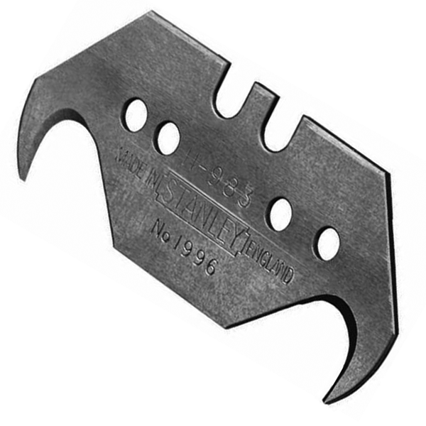 Lame de couteau trapézoïdale 1996 Stanley - Lame double crochet réversible 50 mm - Par 10