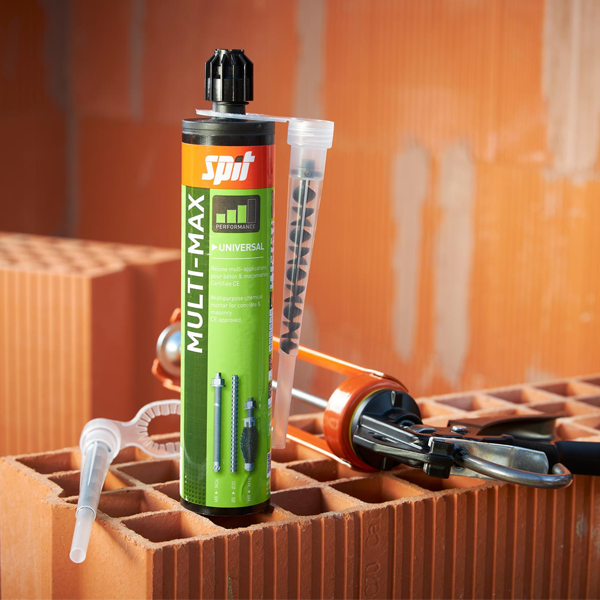 Résine de scellement chimique multi-matériaux SPIT MULTI-MAX grise - cartouche de 410 ml + 2 buses