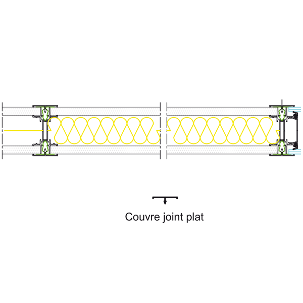 Couvre-joint plat à clipser KTY 60CJP pour cloison intérieure - aluminium coloris Anodisé - longueur 3,05 M