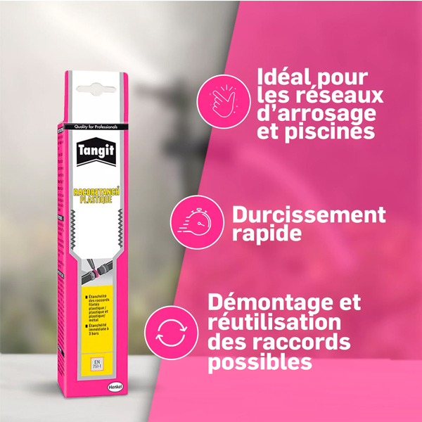Résine d'étanchéité fluide pour raccords filetés plastiques - Racorétanch Plastique Tangit - tube de 75 ml