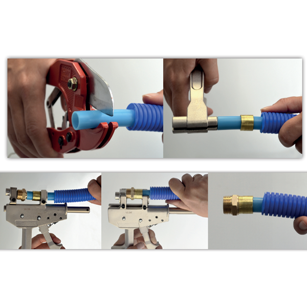 Raccord simple écrou Femelle à sertir par glissement - Écrou tournant 3/4" - Pour tube PER 20 mm