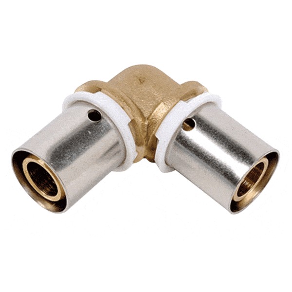 Raccord PER coudé 90° en laiton à sertir par écrasement - SERTIpress - pour tube Ø12 mm