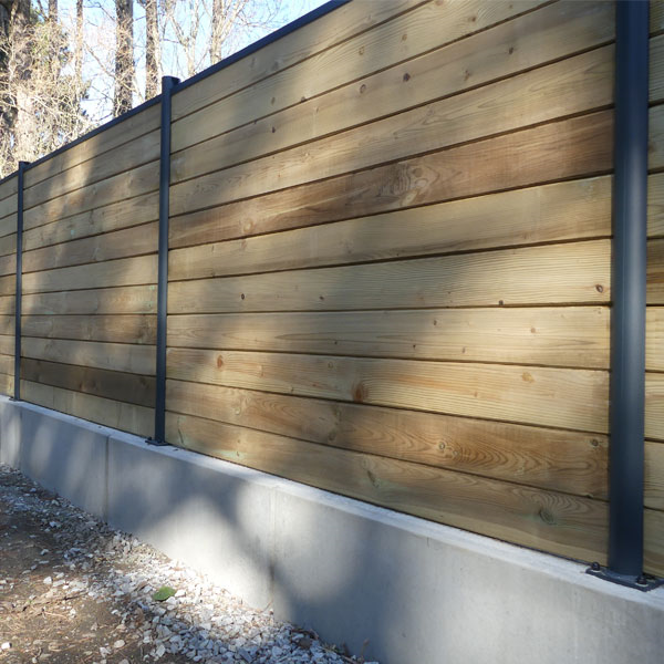 Poteau pour lame de clôture à sceller - Archipel - Alu gris anthracite mat sablé RAL7016 - Hauteur 2,50 m