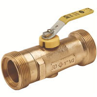 Robinet Chaufferie JPG DN15   double mâle G 3/4" poignée jaune métal / skinpack