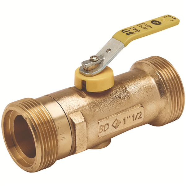 Robinet Chaufferie JPG DN15   double mâle G 3/4" poignée jaune métal / skinpack