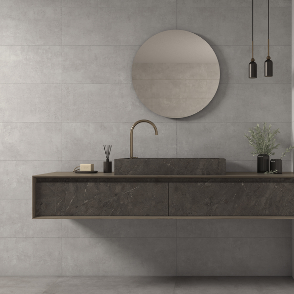 Carrelage en grès cérame effet ciment pour les murs intérieurs - Savannah Silver - 90 x 30 cm - ép. 8,5 mm