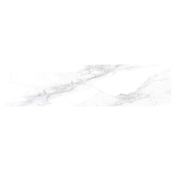 Plinthe carrelage imitation marbre blanc brillant - Kian - 60 x 9 cm - ép. 8,5 mm