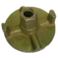 Écrou à plaque en fonte galvanisée pour tige de coffrage filetée de diamètre 15 / 17 mm - Ø 100 mm