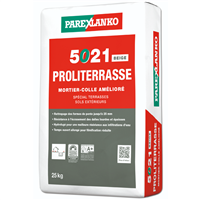 Mortier-colle amélioré pour terrasses/sols extérieurs - 5021 Proliterrasse - Beige - Sac de 25,00 KG
