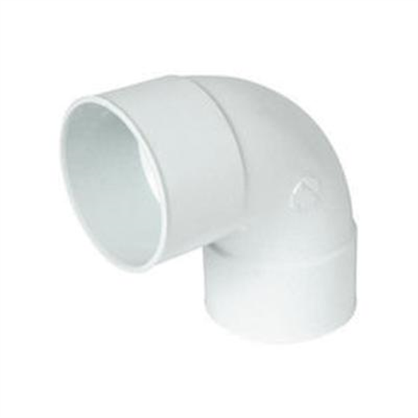 Coude tube de descente - Femelle / femelle - 87° - 80 mm - PVC - Blanc