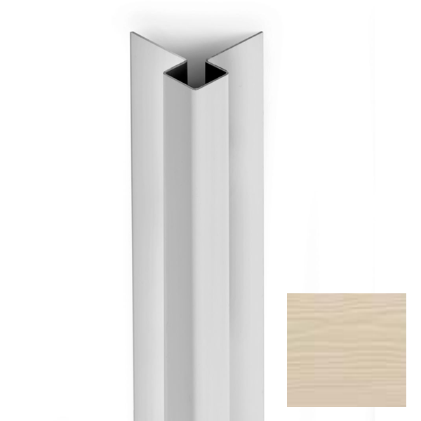 Profil d'angle extérieur pour bardage Cedral Click - aluminium laqué Vanille C02 - longueur 3,00 M