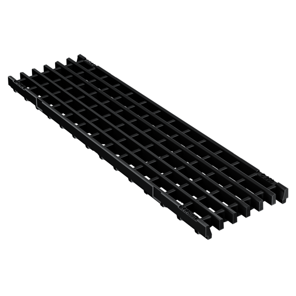 Grille caniveau fonte à barreaux longitudinaux maille 29/14 mm PMR C250 - pour caniveau BIRCOslim DN 150 - Longueur 500 mm
