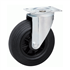 Roulette sur platine pivotante caoutchouc noir diamètre 160 mm
