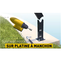 Platine sur manchon grand modèle pour poteau AXYLE Dirickx - embase de 10 mm - Gris RAL7016