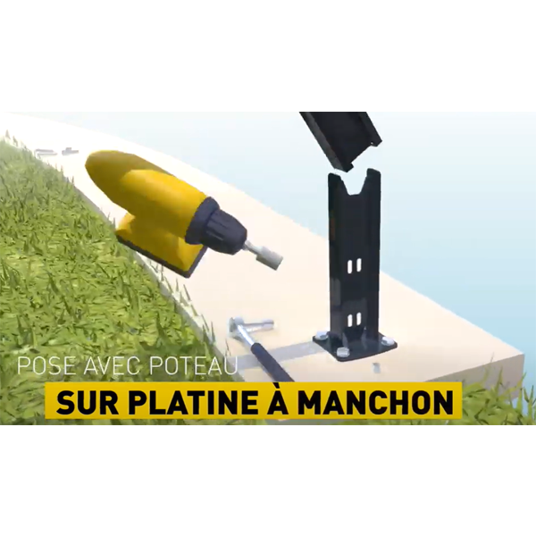 Platine sur manchon grand modèle pour poteau AXYLE Dirickx - embase de 10 mm -  RAL6005