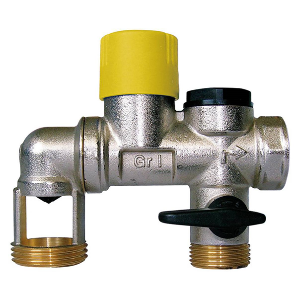 Groupe de Sécurité NF 3/4" à garde d'air droite - Siège téflon pour eau calcaire